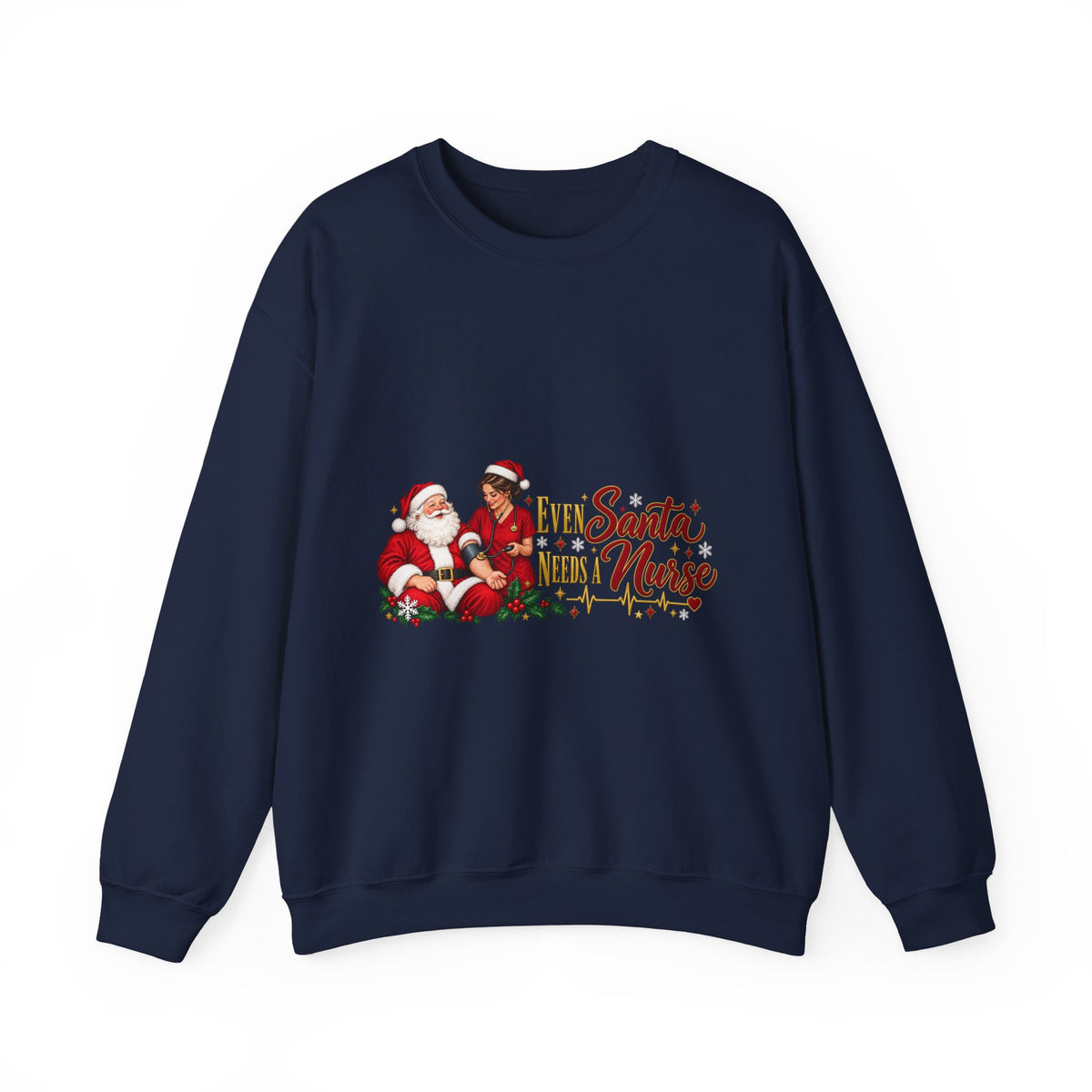 Nurse Santa Christmas Sweatshirt — 'Little Santa Needs a Nurse' Holiday Crewneck