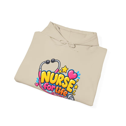 Nurse for Life Hoodie — Cute Colorful Nurse Story Graphic Pullover