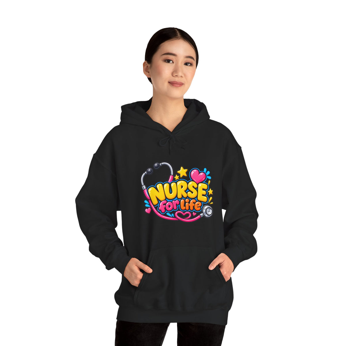 Nurse for Life Hoodie — Cute Colorful Nurse Story Graphic Pullover