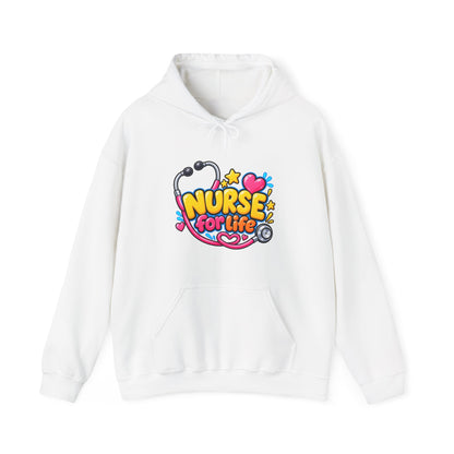 Nurse for Life Hoodie — Cute Colorful Nurse Story Graphic Pullover