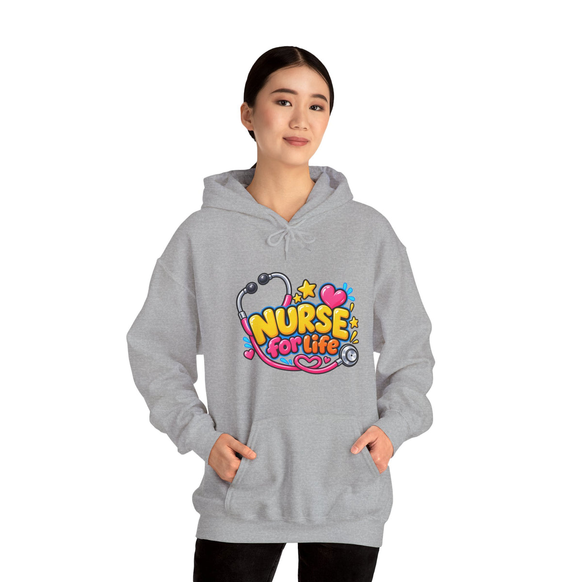 Nurse for Life Hoodie — Cute Colorful Nurse Story Graphic Pullover