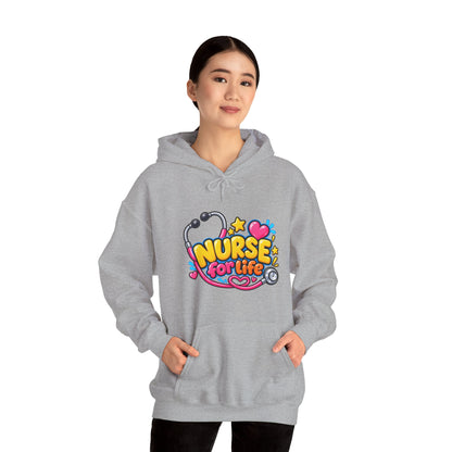 Nurse for Life Hoodie — Cute Colorful Nurse Story Graphic Pullover