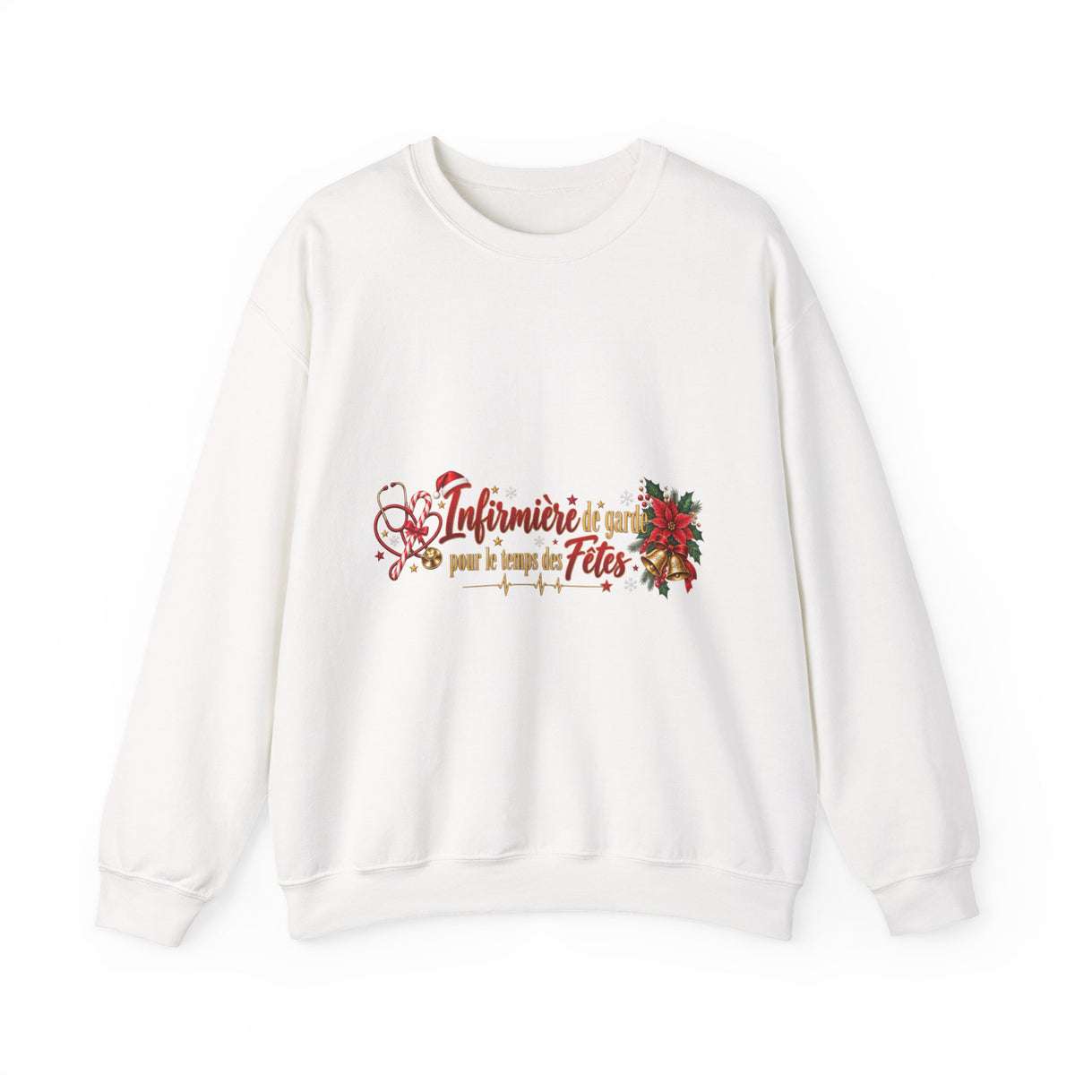 Holiday Nurse Crewneck Sweatshirt — 'Infirmière en Fêtes' Christmas Nursing Gift