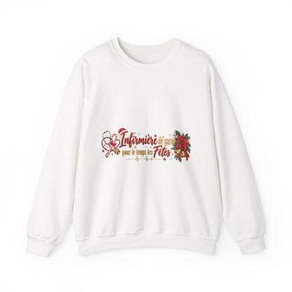 Holiday Nurse Crewneck Sweatshirt — 'Infirmière en Fêtes' Christmas Nursing Gift