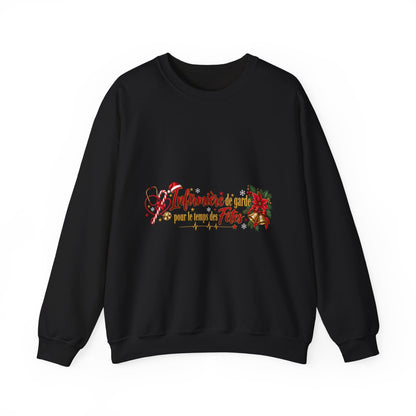 Holiday Nurse Crewneck Sweatshirt — 'Infirmière en Fêtes' Christmas Nursing Gift