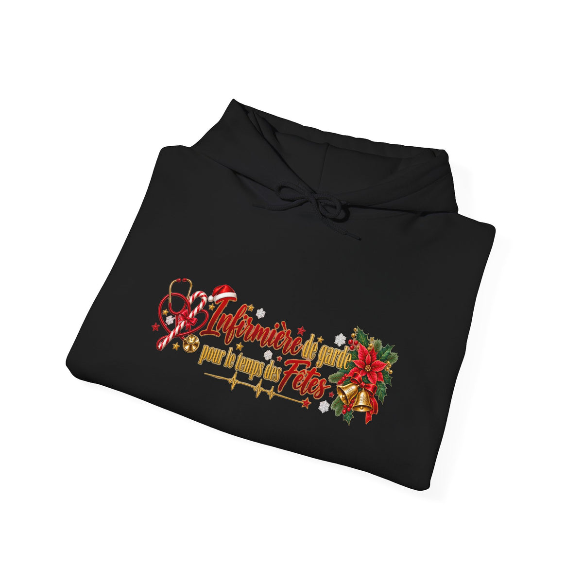 Holiday Poinsettia Hoodie — "Infinite Joy of the Season" Festive Christmas Sweatshirt