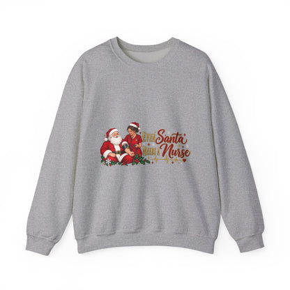 Nurse Santa Christmas Sweatshirt — 'Little Santa Needs a Nurse' Holiday Crewneck