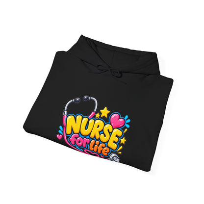 Nurse for Life Hoodie — Cute Colorful Nurse Story Graphic Pullover