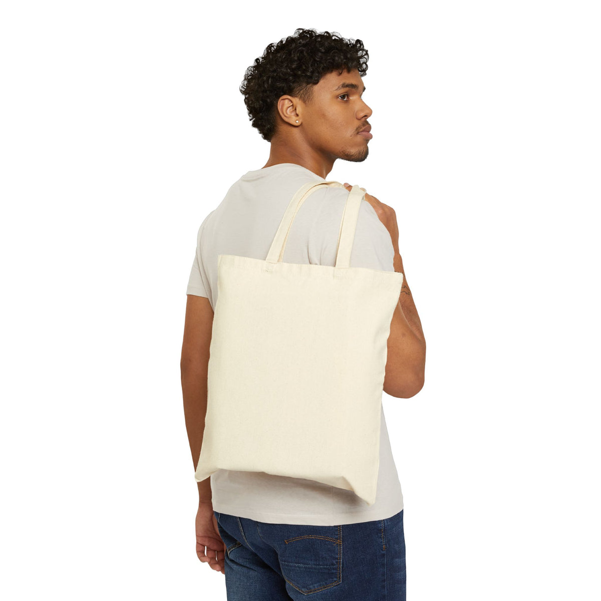 Holiday Poinsettia Canvas Tote — "Joyeuses Fêtes" French Christmas Market Bag