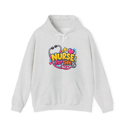 Nurse for Life Hoodie — Cute Colorful Nurse Story Graphic Pullover