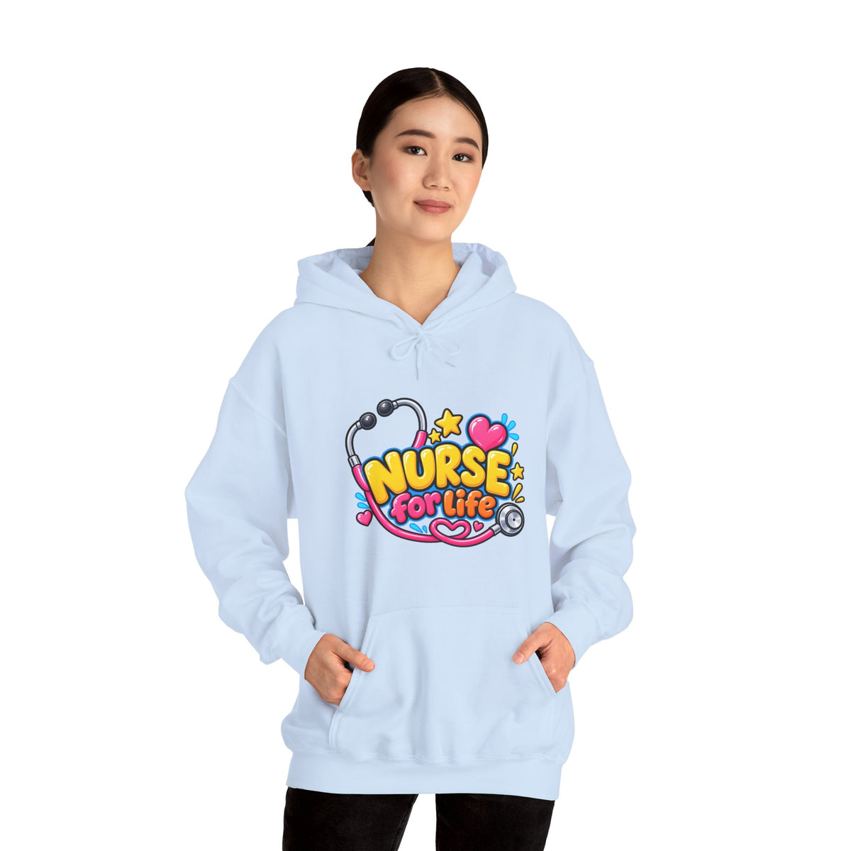 Nurse for Life Hoodie — Cute Colorful Nurse Story Graphic Pullover