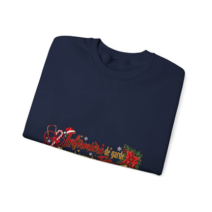 Holiday Nurse Crewneck Sweatshirt — 'Infirmière en Fêtes' Christmas Nursing Gift