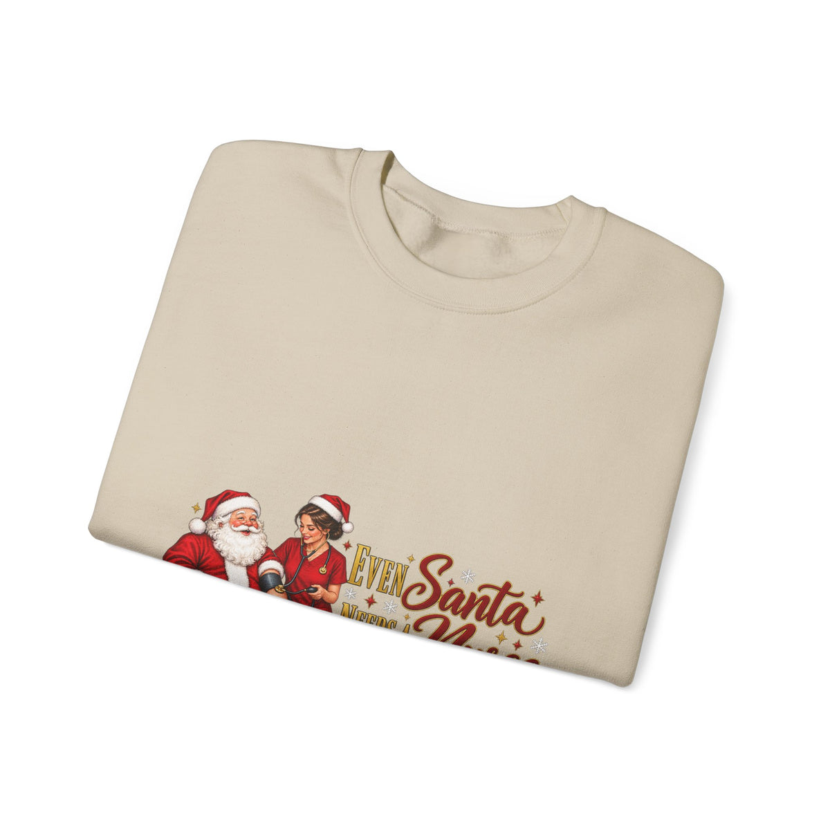 Nurse Santa Christmas Sweatshirt — 'Little Santa Needs a Nurse' Holiday Crewneck