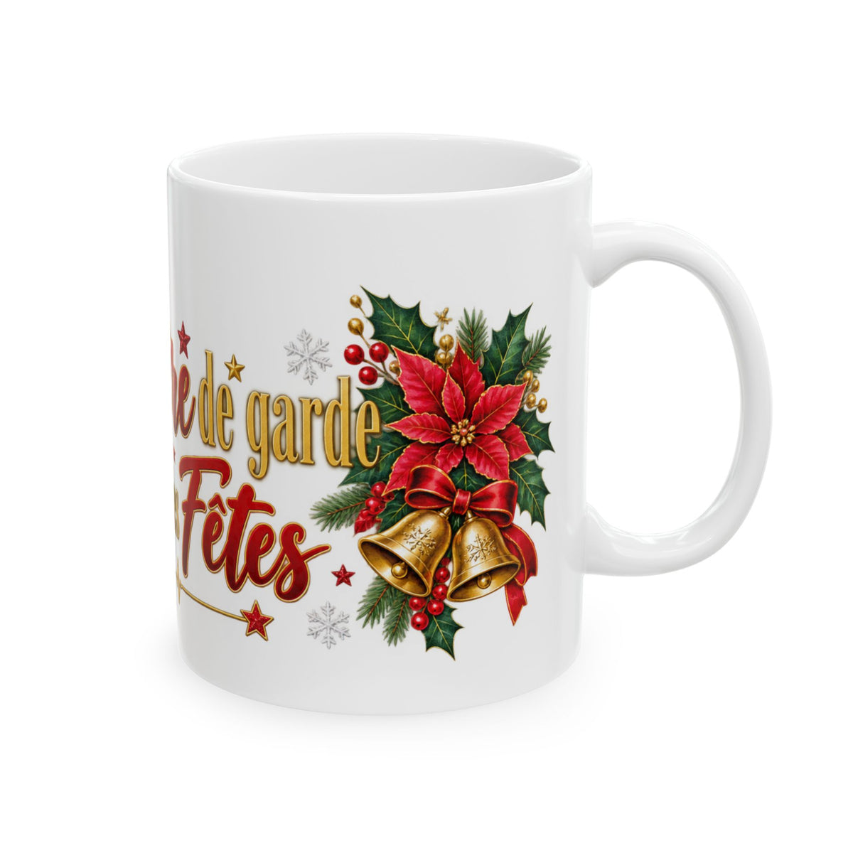 Christmas Nurse Mug - "Infirmière de garde pour le temps des Fêtes" Ceramic Holiday Coffee Cup (11oz, 15oz)
