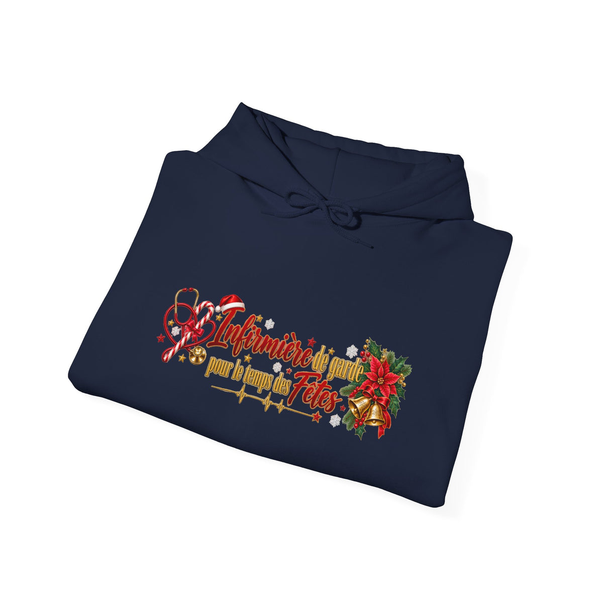 Holiday Poinsettia Hoodie — "Infinite Joy of the Season" Festive Christmas Sweatshirt