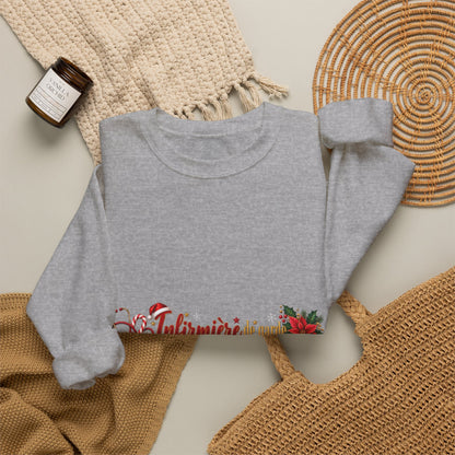 Holiday Nurse Crewneck Sweatshirt — 'Infirmière en Fêtes' Christmas Nursing Gift
