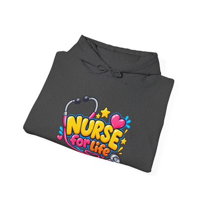 Nurse for Life Hoodie — Cute Colorful Nurse Story Graphic Pullover