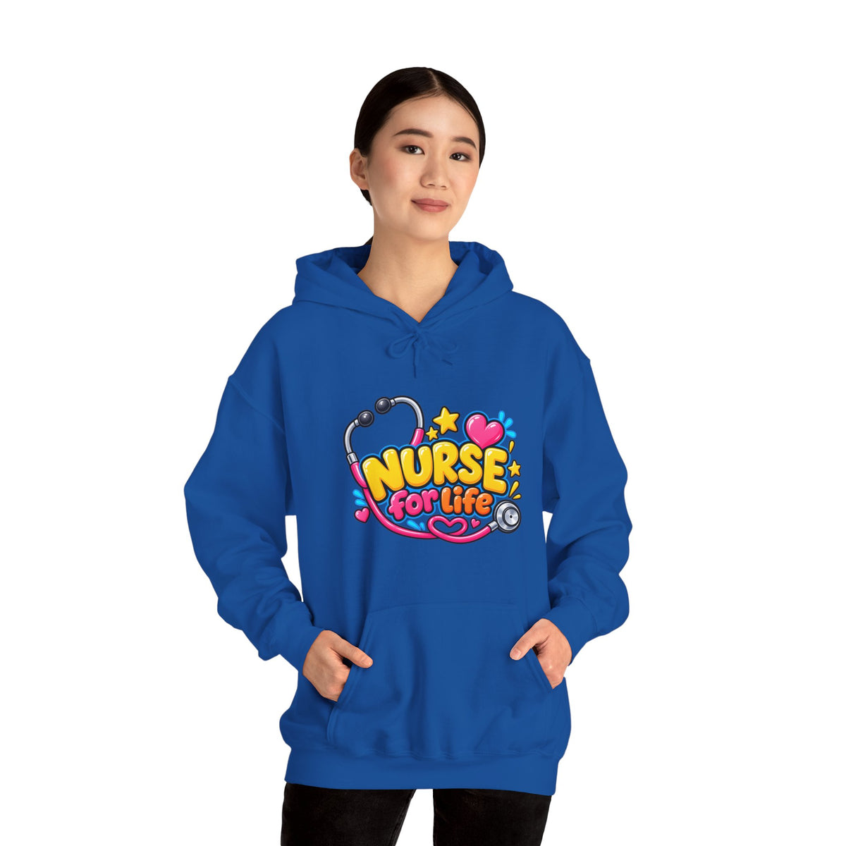 Nurse for Life Hoodie — Cute Colorful Nurse Story Graphic Pullover