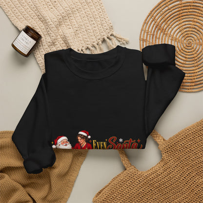 Nurse Santa Christmas Sweatshirt — 'Little Santa Needs a Nurse' Holiday Crewneck