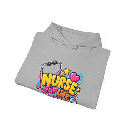 Nurse for Life Hoodie — Cute Colorful Nurse Story Graphic Pullover