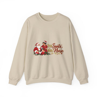 Nurse Santa Christmas Sweatshirt — 'Little Santa Needs a Nurse' Holiday Crewneck