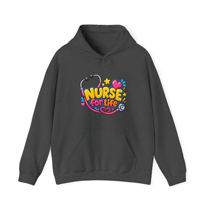 Nurse for Life Hoodie — Cute Colorful Nurse Story Graphic Pullover