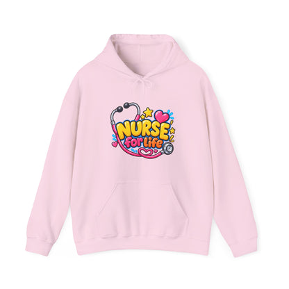Nurse for Life Hoodie — Cute Colorful Nurse Story Graphic Pullover