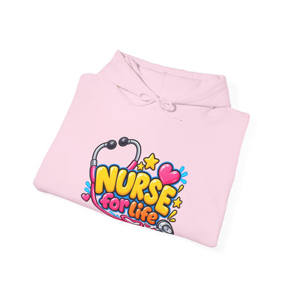 Nurse for Life Hoodie — Cute Colorful Nurse Story Graphic Pullover