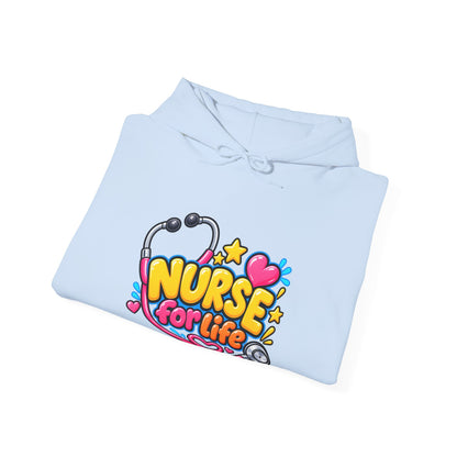 Nurse for Life Hoodie — Cute Colorful Nurse Story Graphic Pullover