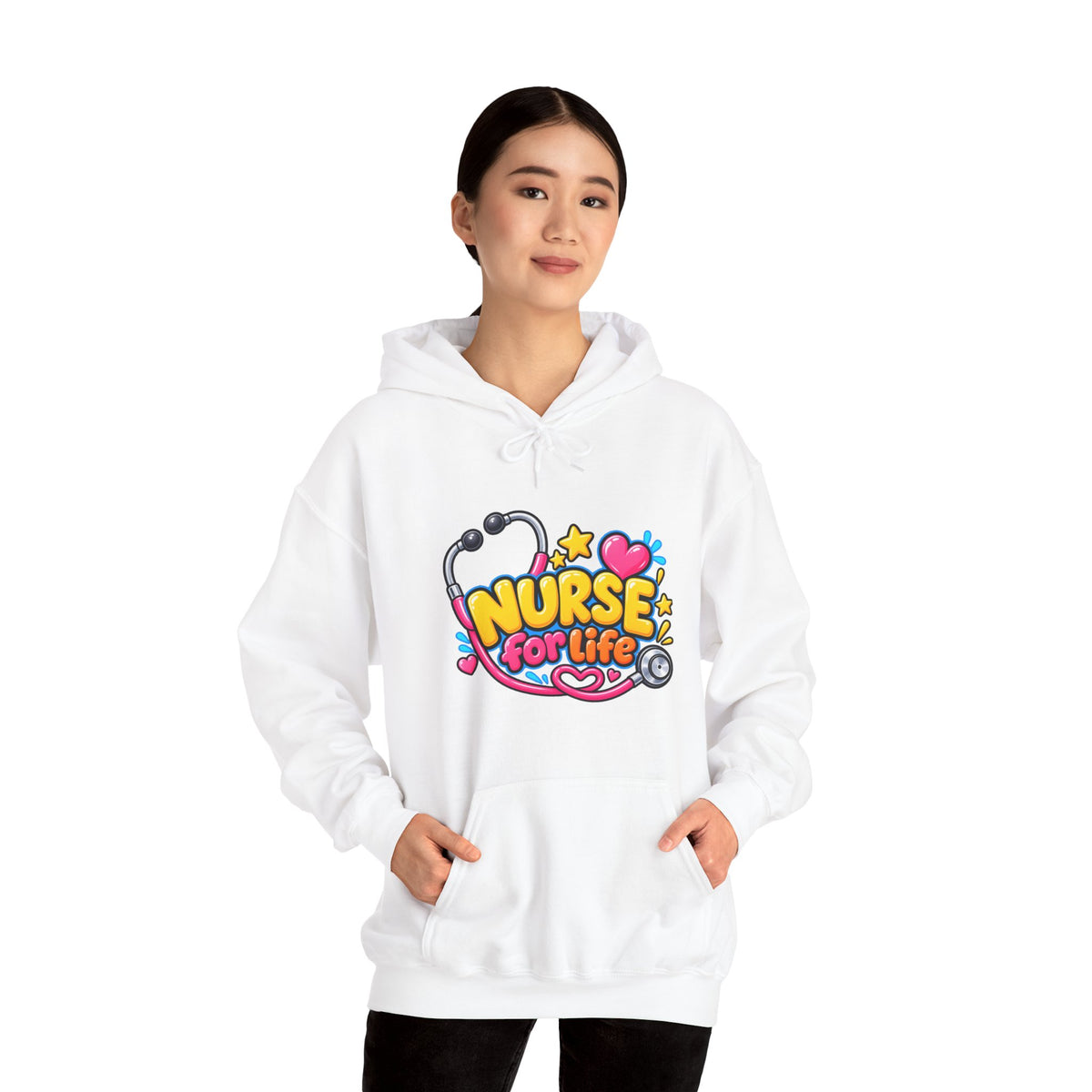 Nurse for Life Hoodie — Cute Colorful Nurse Story Graphic Pullover