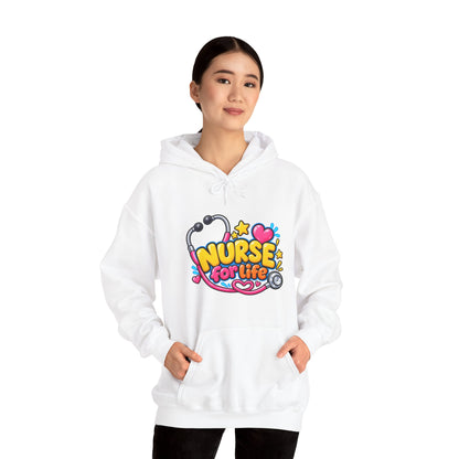 Nurse for Life Hoodie — Cute Colorful Nurse Story Graphic Pullover