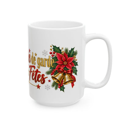 Christmas Nurse Mug - "Infirmière de garde pour le temps des Fêtes" Ceramic Holiday Coffee Cup (11oz, 15oz)