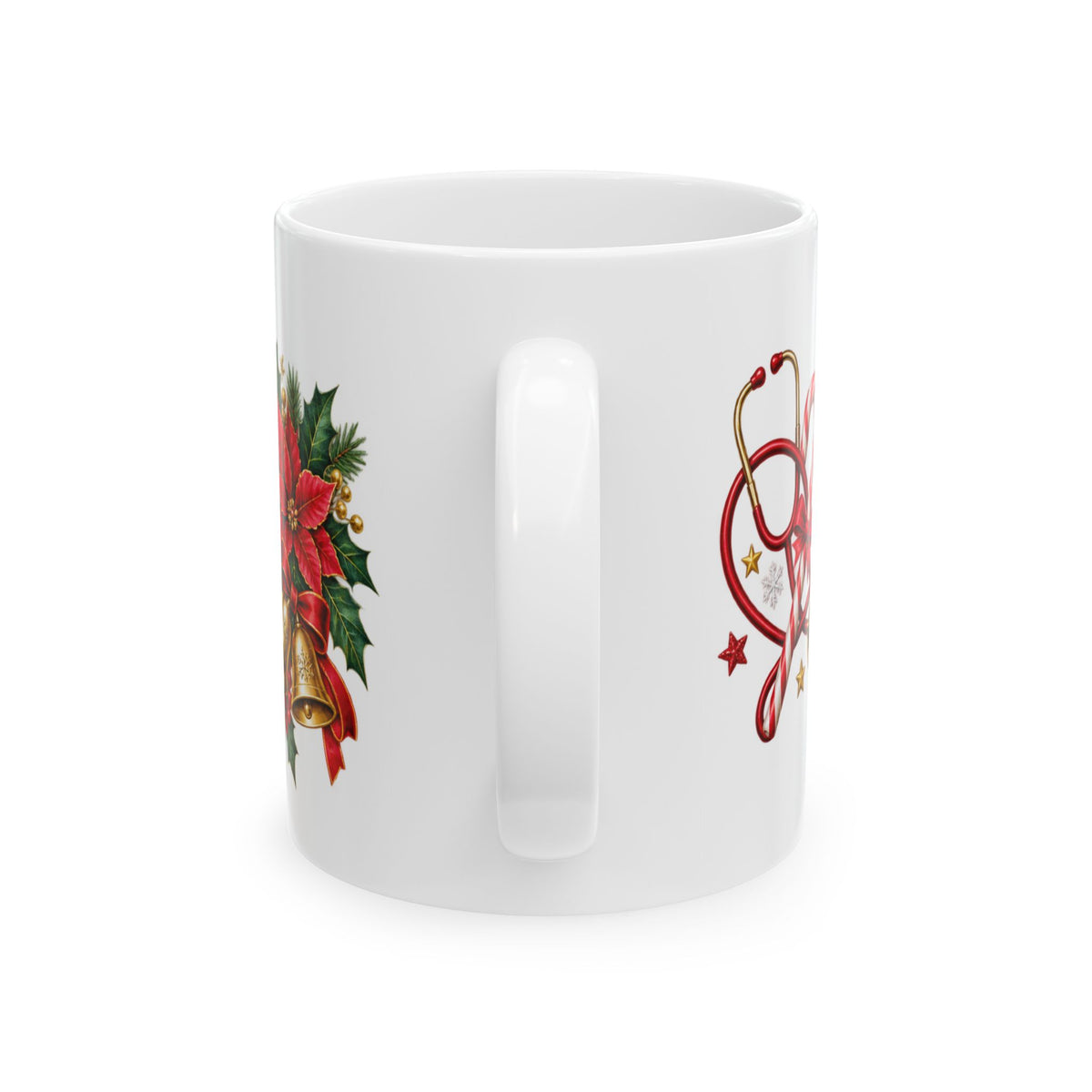 Christmas Nurse Mug - "Infirmière de garde pour le temps des Fêtes" Ceramic Holiday Coffee Cup (11oz, 15oz)