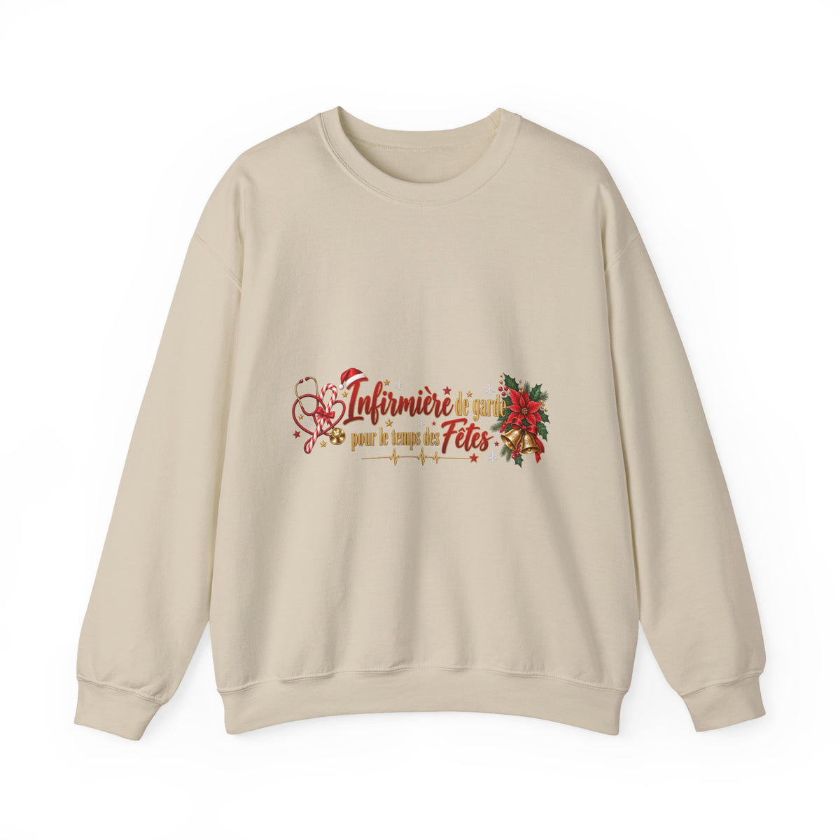 Holiday Nurse Crewneck Sweatshirt — 'Infirmière en Fêtes' Christmas Nursing Gift