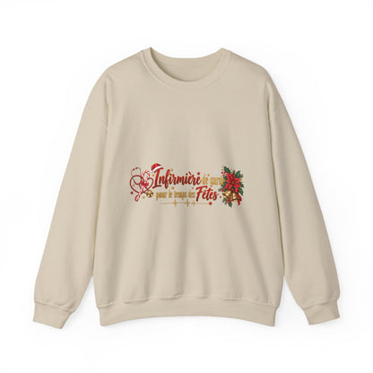 Holiday Nurse Crewneck Sweatshirt — 'Infirmière en Fêtes' Christmas Nursing Gift