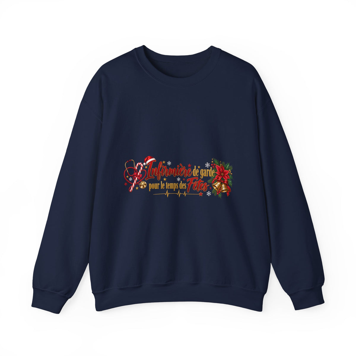 Holiday Nurse Crewneck Sweatshirt — 'Infirmière en Fêtes' Christmas Nursing Gift