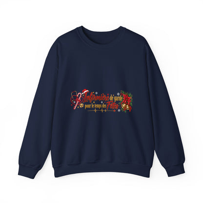 Holiday Nurse Crewneck Sweatshirt — 'Infirmière en Fêtes' Christmas Nursing Gift