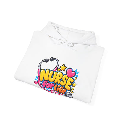 Nurse for Life Hoodie — Cute Colorful Nurse Story Graphic Pullover