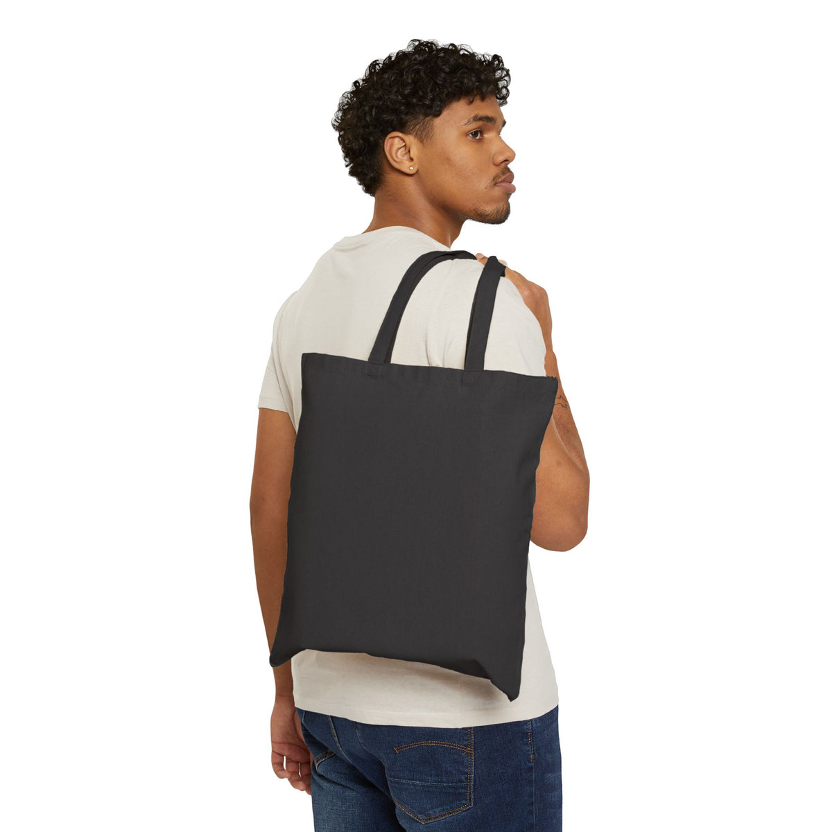 Holiday Poinsettia Canvas Tote — "Joyeuses Fêtes" French Christmas Market Bag