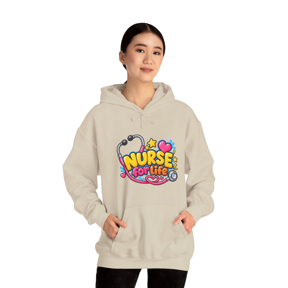Nurse for Life Hoodie — Cute Colorful Nurse Story Graphic Pullover