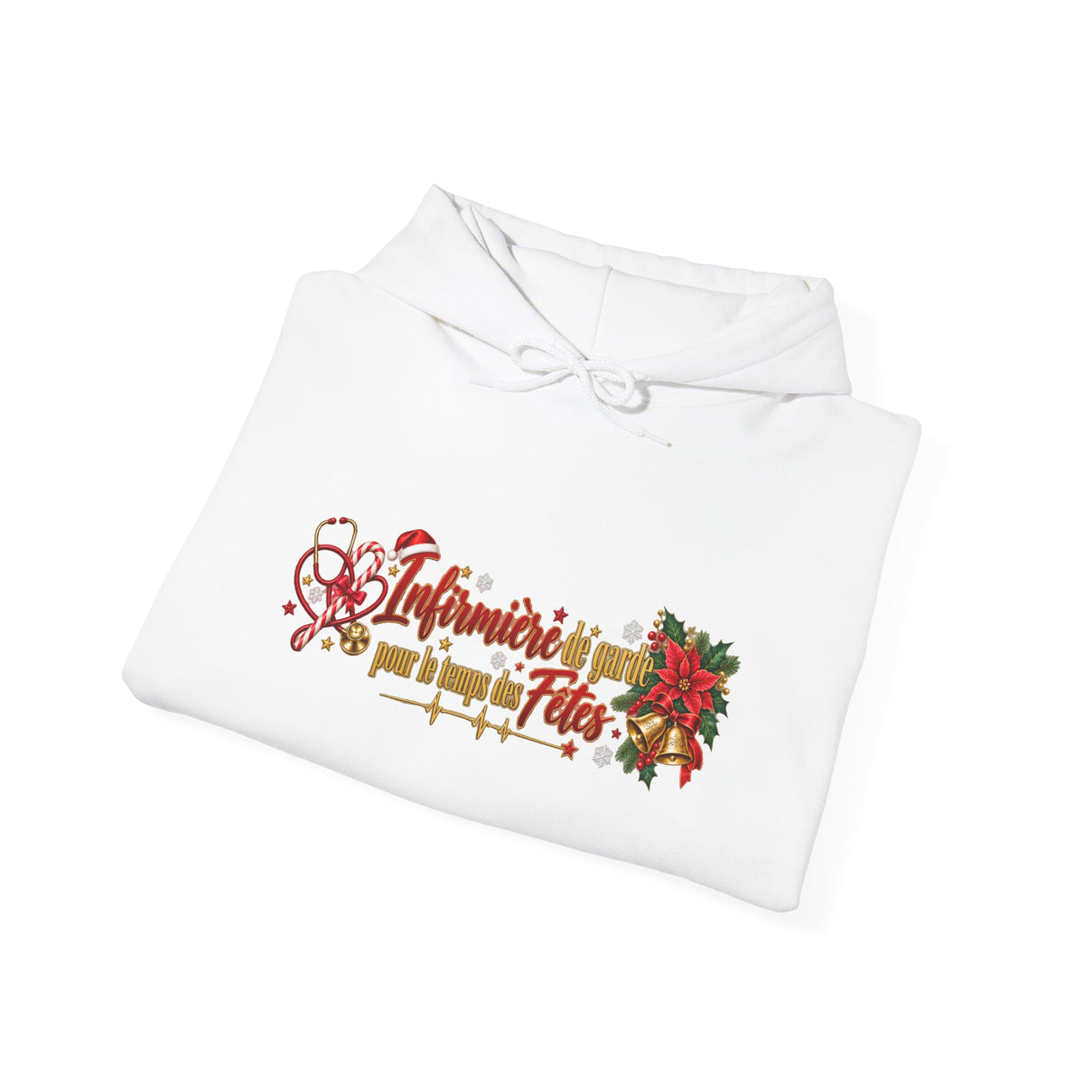 Holiday Poinsettia Hoodie — "Infinite Joy of the Season" Festive Christmas Sweatshirt