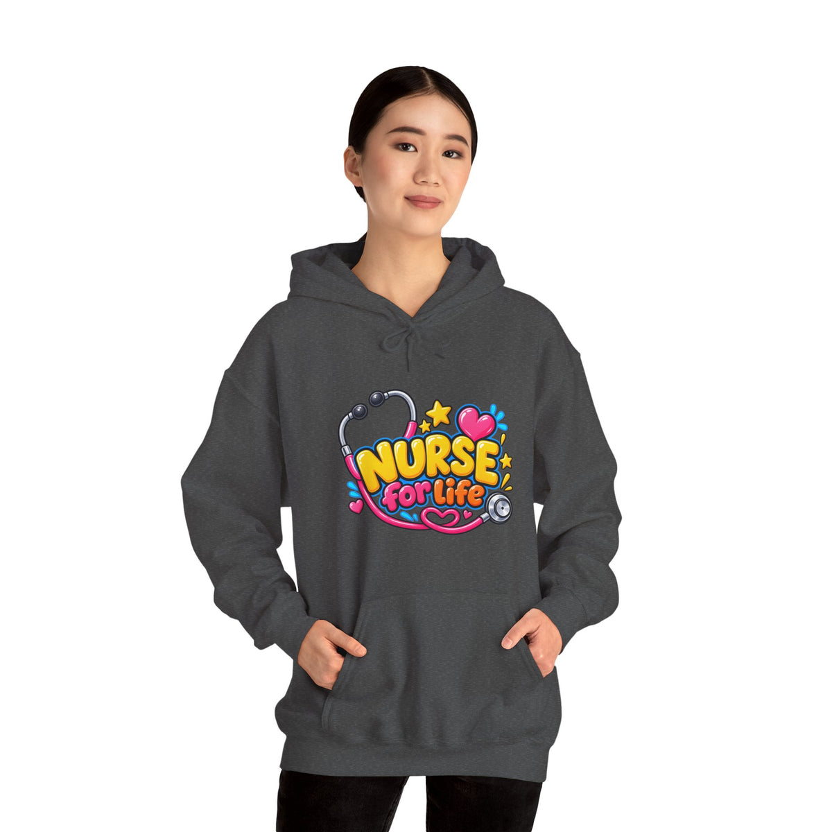 Nurse for Life Hoodie — Cute Colorful Nurse Story Graphic Pullover