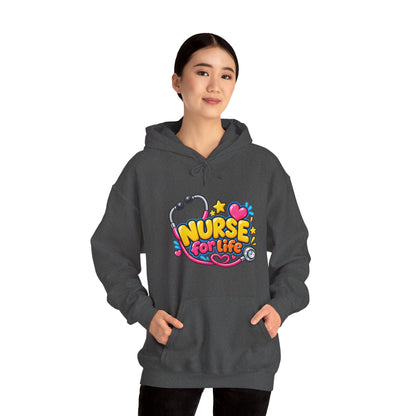 Nurse for Life Hoodie — Cute Colorful Nurse Story Graphic Pullover