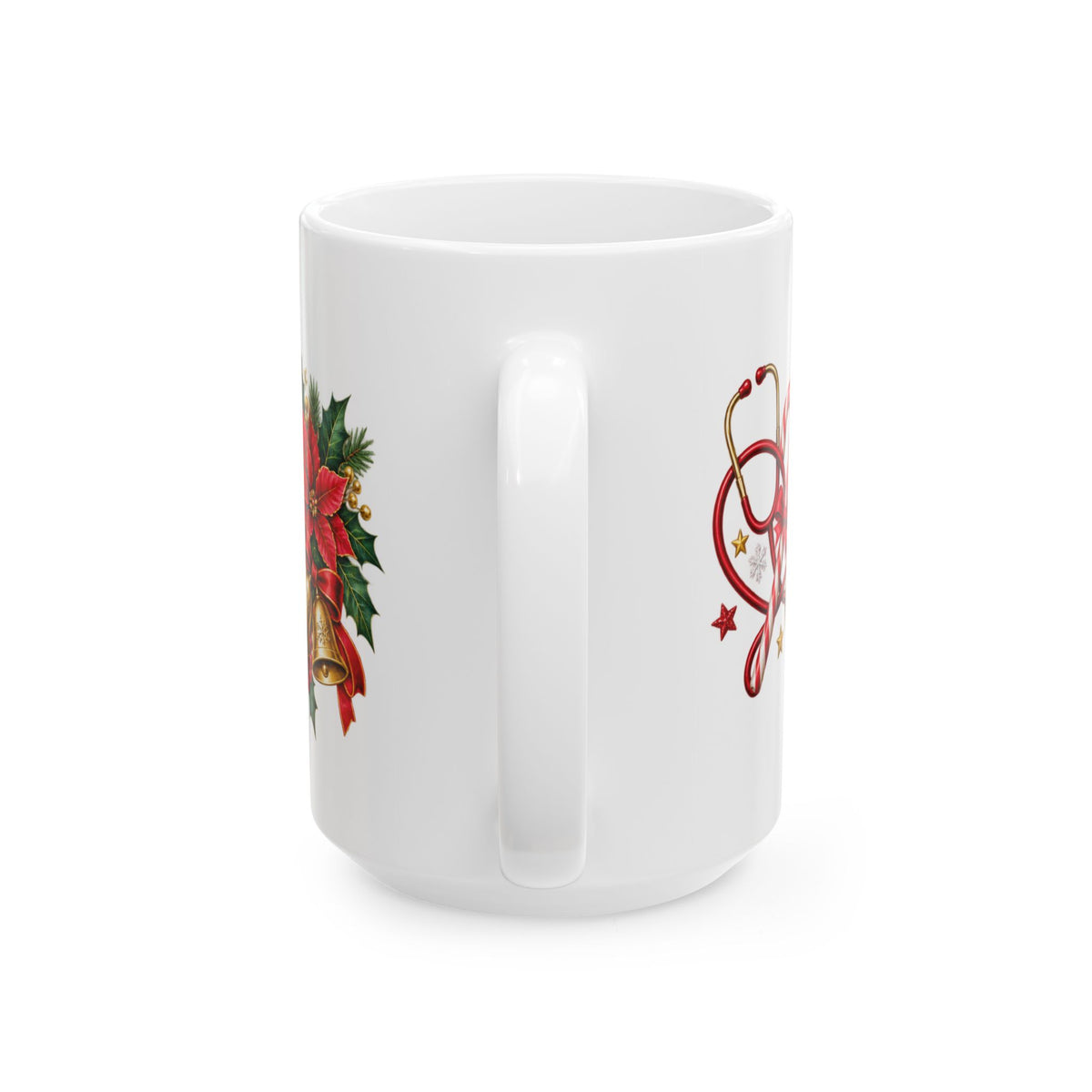 Christmas Nurse Mug - "Infirmière de garde pour le temps des Fêtes" Ceramic Holiday Coffee Cup (11oz, 15oz)