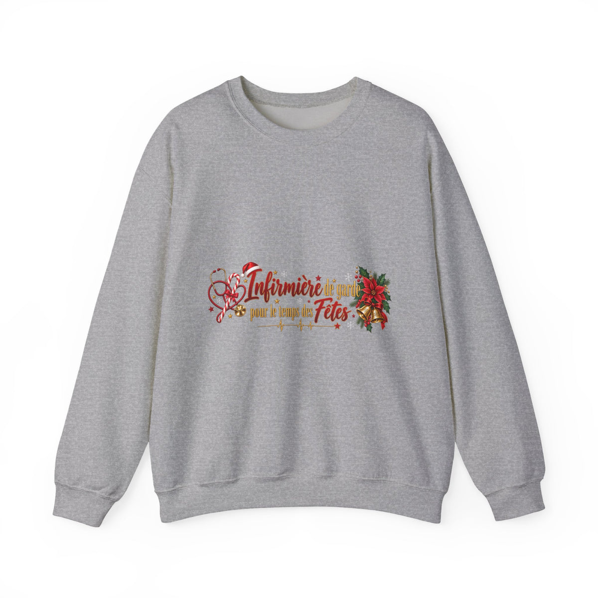 Holiday Nurse Crewneck Sweatshirt — 'Infirmière en Fêtes' Christmas Nursing Gift