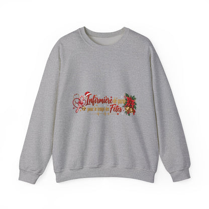 Holiday Nurse Crewneck Sweatshirt — 'Infirmière en Fêtes' Christmas Nursing Gift