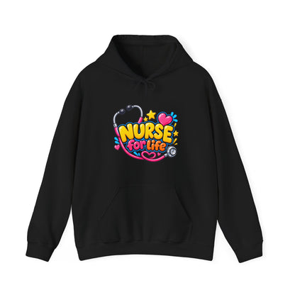 Nurse for Life Hoodie — Cute Colorful Nurse Story Graphic Pullover