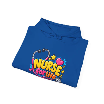 Nurse for Life Hoodie — Cute Colorful Nurse Story Graphic Pullover