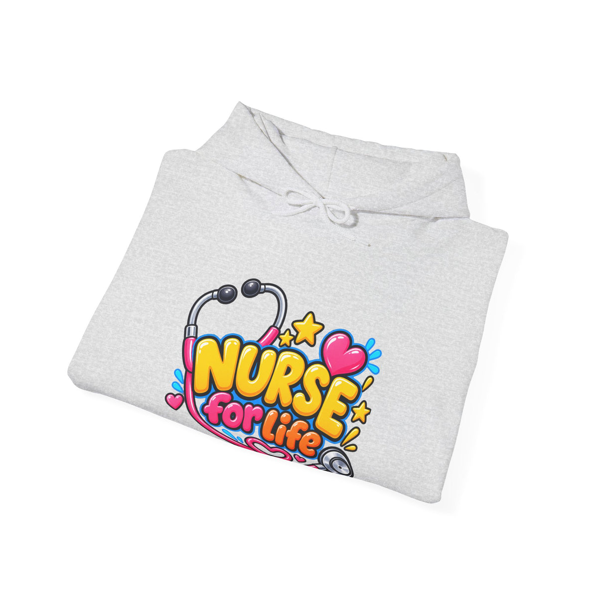 Nurse for Life Hoodie — Cute Colorful Nurse Story Graphic Pullover