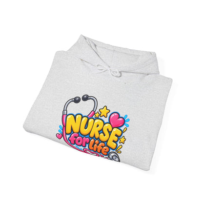 Nurse for Life Hoodie — Cute Colorful Nurse Story Graphic Pullover